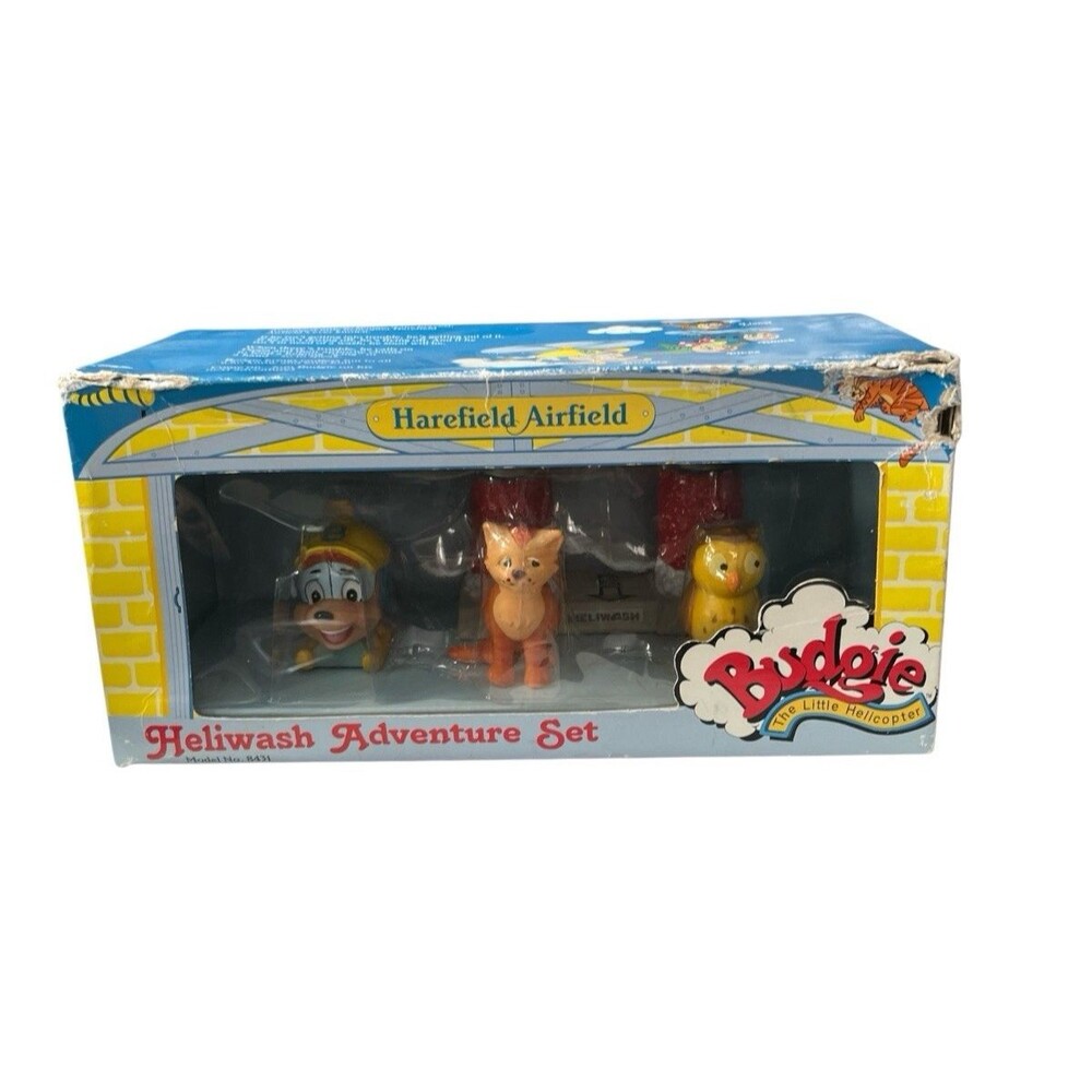 Budgie Heliwash Adventure Set 8431 Little Helicopter Oliver Owl Fergus Cat Toys